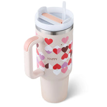 40 Oz Tumbler With Handle Straw Insulated, Stainless Steel Gifts For Valentine Lover Suitable For Car Gym Office Travel Sip Smarts