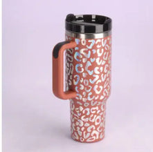 40 Oz Tumbler With Handle Straw Insulated, Stainless Steel Gifts For Valentine Lover Suitable For Car Gym Office Travel Sip Smarts