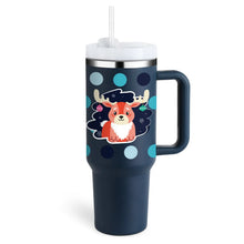 40 Oz Tumbler With Handle Straw Insulated, Stainless Steel Gifts For Valentine Lover Suitable For Car Gym Office Travel Sip Smarts
