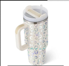 40 Oz Tumbler With Handle Straw Insulated, Stainless Steel Gifts For Valentine Lover Suitable For Car Gym Office Travel Sip Smarts