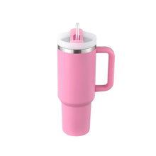 40 Oz Tumbler With Handle Straw Insulated, Stainless Steel Gifts For Valentine Lover Suitable For Car Gym Office Travel Sip Smarts