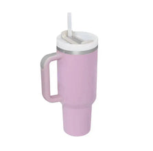 40 Oz Tumbler With Handle Straw Insulated, Stainless Steel Gifts For Valentine Lover Suitable For Car Gym Office Travel Sip Smarts