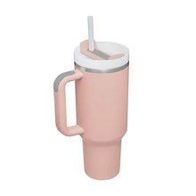40 Oz Tumbler With Handle Straw Insulated, Stainless Steel Gifts For Valentine Lover Suitable For Car Gym Office Travel Sip Smarts